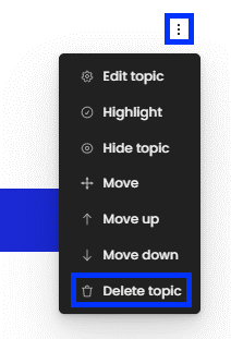 Moodle - Edit Topic - Delete Topic